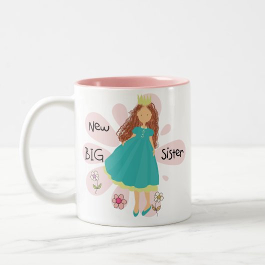 Princess Big Sister Brown Hair Zweifarbige Tasse (Links)
