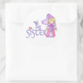 Princess Big Sister Runder Aufkleber (Tasche)