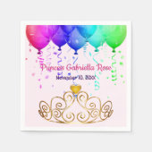 Princess Birthday Balloons Party Paper Napkins Serviette (Vorderseite)