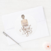 Princess Birthday Beige Glitzer Vielen Dank Runder Aufkleber (Umschlag)