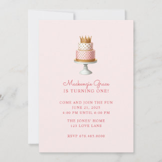 Princess Birthday Cake Girl Pink Einladung