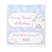 Princess Birthday Candy Bar Wrapper Gastgeschenk Notizblock (Vorderseite)