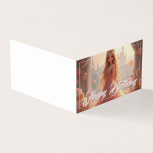 Princess Birthday Card in Rosa