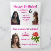 Princess Birthday Card Karte (Innenseite)