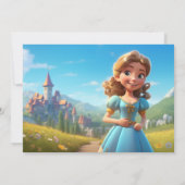 Princess Birthday Card Personalisiert Name Age Kid (Rückseite)