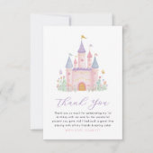Princess Birthday Castle Enchanted Girls Dankeskarte (Vorderseite)