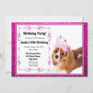 Princess Birthday Cavalier King Charles Einladung