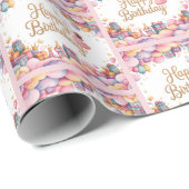 Princess Birthday Celebration Watercolor Geschenkpapier (Rolleneckpunkt)