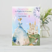 Princess Birthday Einladung (Stehend Vorderseite)