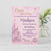 Princess Birthday Einladung (Stehend Vorderseite)