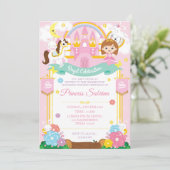 Princess Birthday Einladung (Stehend Vorderseite)