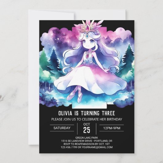 Princess Birthday Einladung (Vorderseite)