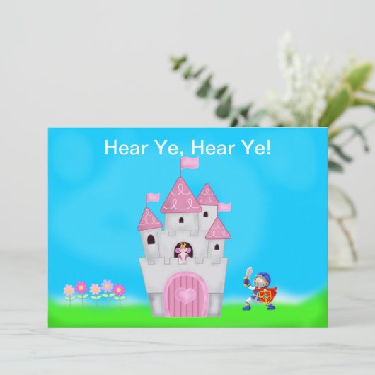 Princess Birthday Einladung (Stehend Vorderseite)