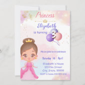 Princess Birthday Einladung für Kinder (Vorderseite)