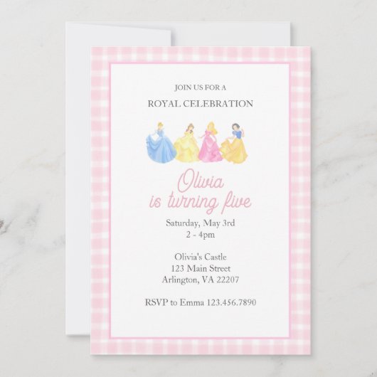 Princess Birthday Einladung - Königliche Feier (Vorderseite)