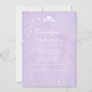 Princess Birthday Einladung Lila Märchenstaub