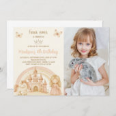 Princess Birthday Einladung mit Schloss & Einhorn (Vorne/Hinten)