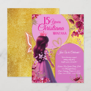 Princess Birthday Einladung - Personalisierter Nam