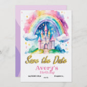 Princess Birthday Einladung Pink Lila Lilac (Vorne/Hinten)