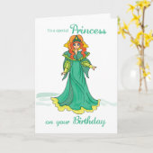 Princess Birthday, Green Karte (Gelbe Blume)