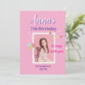 Princess birthday Invitations (Stehend Vorderseite)