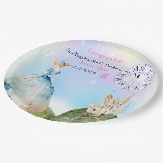 Princess Birthday Kids Pappteller (Schrägansicht)
