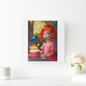 Princess Birthday Magic Quadratische Wanduhr (Zuhause)