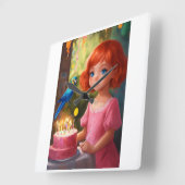 Princess Birthday Magic Quadratische Wanduhr (Winkel)