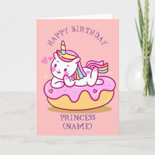 Princess Birthday Niedliche Einhornkarte Feiertagskarte