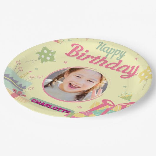 princess birthday pappteller (Schrägansicht)