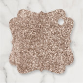 Princess Birthday Party Beige Glitzer Geschenkanhänger (Rückseite)