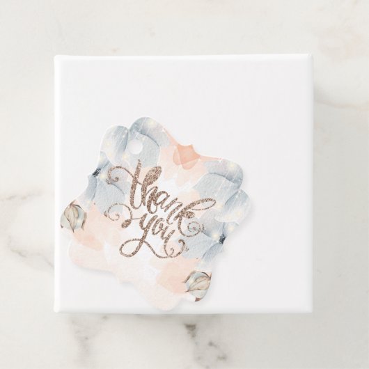 Princess Birthday Party Beige Glitzer Geschenkanhänger (Beispiel)