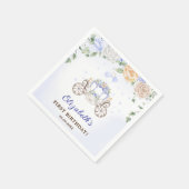 Princess Birthday Party Carriage Blue Floral Serviette (Ecke)