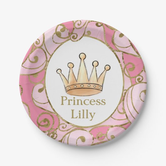 Princess Birthday Party Custom Pappteller (Vorderseite)