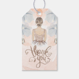 Princess Birthday Party Danke Beige Glitzer Geschenkanhänger