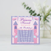 Princess Birthday Party Einladung Burg (Stehend Vorderseite)