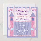 Princess Birthday Party Einladung Burg (Vorderseite)