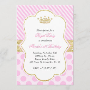 Princess Birthday Party Einladung Pink Gold
