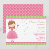Princess Birthday Party Einladungen (Vorne/Hinten)