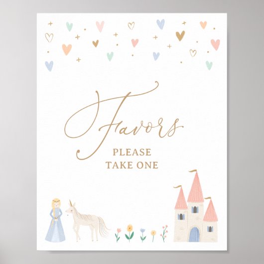 Princess Birthday Party favorisiert Unterschrift Poster (Vorne)