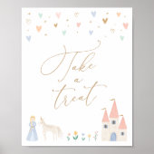 Princess Birthday Party Leckerei Table Sign Poster (Vorne)