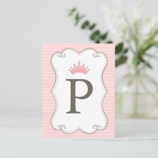 Princess Birthday Party macht Ihre eigenen Bannerk Einladungspostkarte (Stehend Vorderseite)