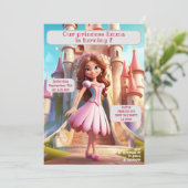 Princess Birthday Party Personalisiert Name Age Einladung (Stehend Vorderseite)