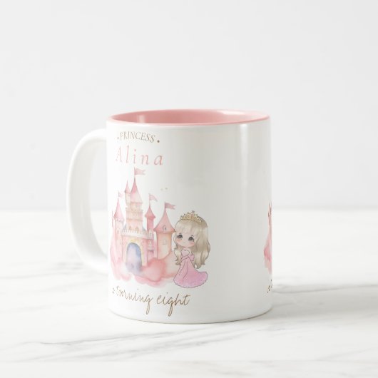Princess Birthday Party Zweifarbige Tasse (Vorderseite Links)