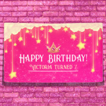 Princess Birthday Pink Banner