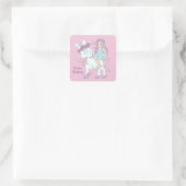 Princess Birthday Quadratischer Aufkleber (Tasche)