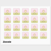 Princess Birthday Square Sticker Vielen Dank (Blatt)
