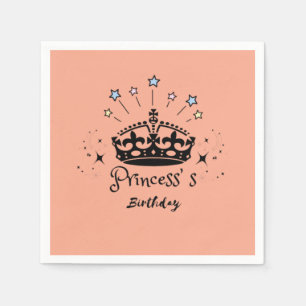 Princess Birthday - Vintage Minimalistische Retro Serviette