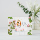 Princess Birthday Wises Postkarte (Stehend Vorderseite)
