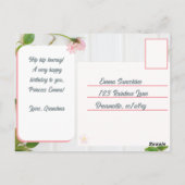 Princess Birthday Wises Postkarte (Rückseite)